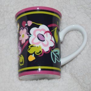 Vera Bradley Ribbons Coffee Tea Mug Cup Butterfly Flowers Porcelain B52 2012 nla